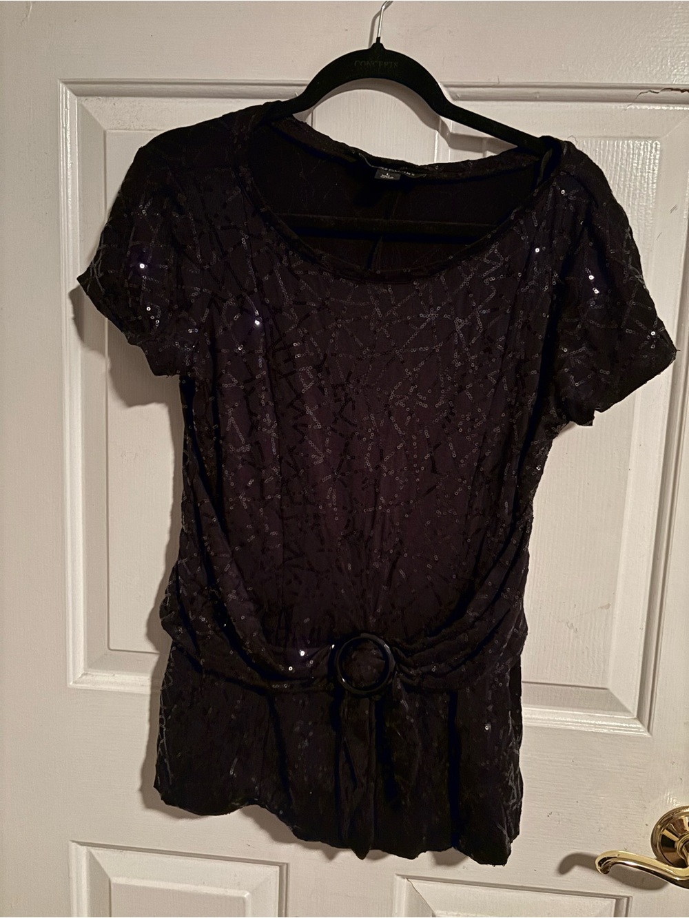 Perceptions New York Black Sequin Top